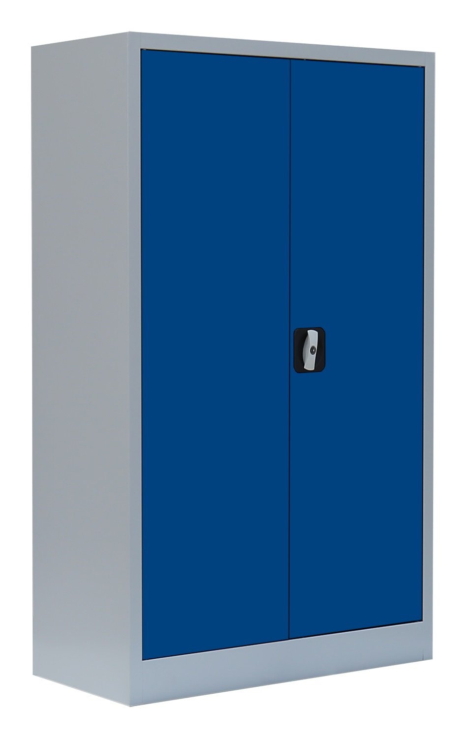 Flügeltürenschrank grau/blau 120x80x38cm Aktenschrank 530291