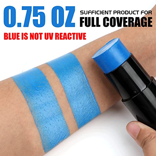 LATIBELL Blue Face Body Paint Stick (0.75 oz), Professional Neon Face Paint Makeup Foundation, Blue Face Paint for Halloween SFX Cosplay Costume, Cream Type Blendable - Thumbnail 2