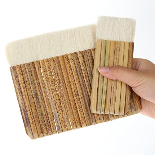 8 Pack Sheep Hair Hake Brush, Hake Blender Brushes With Bamboo Handle, 2 Sizes Latex Paint Brush For Painting, Watercolor, Dust Cleaning, Drawing Drafting #TOP3