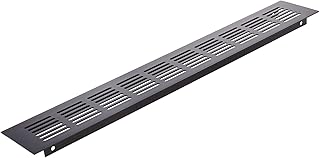 PrimeMatik - Grille de Ventilation pour plinthes Base en Aluminium 400x60mm de Couleur Noire