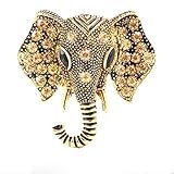 HSQYJ - Broche Retro de Elefante con Cristales de estrás para Solapa, diseño de Elefante, Accesorios para Mujeres y Hombres