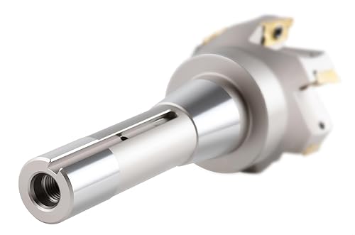 Miniatura 6 de Accusize Industrial Tools 2-12 '' Diámetro de corte por 6-18 '' Oal 90 grados R8 Shank indexable End Mill con 6 insertos de carburo Apkt1604,