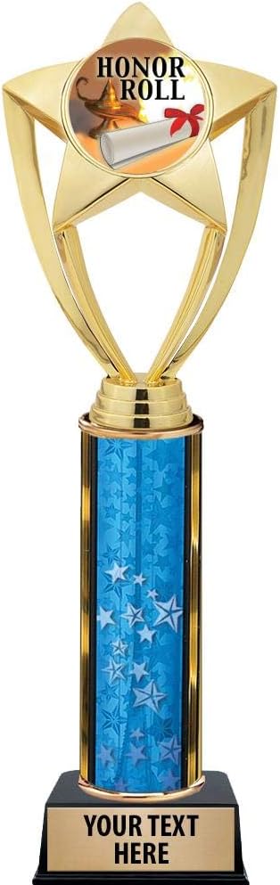 Crown Awards Honor Roll Trophies, 11" Gold Star Honor Roll Trophy with Engraving Included Prime
