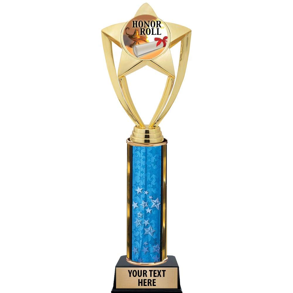 Crown Awards Honor Roll Trophies, 11" Gold Star Honor Roll Trophy with Engraving Included Prime