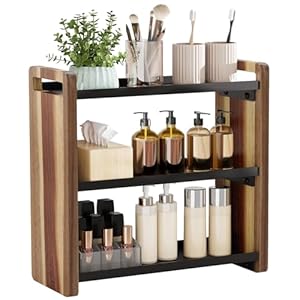 Bathroom Counter Organizer,Bathroom Counter Shelf,Bathroom Organizers,Under Sink Organizer,Cologne Organizer For Men,Cologne Cabinet,Spice Rack Organizer for Cabinet,Gifts(Brown 3 Tier)