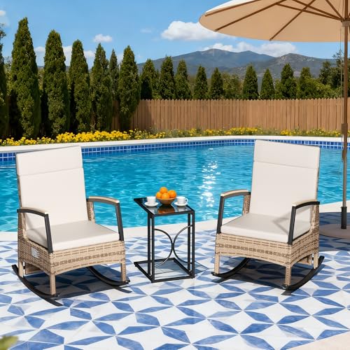 DECMICO 3-Piece Reclining Rocking Bistro Set