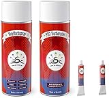 Abriebfest Penta Star Color Set 4-400: Vinylfarbe passend für Mercedes Hennarot & Kunstleder-Reiniger 400ml Spray & Flüssigleder & Kunstlederspachtel 8gr Tube zum färben und Restaurieren von Kunstledersitzen