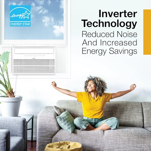 Image of Whirlpool 18,000 BTU Window Mounted Inverter Air Conditioner with Quiet | Quiet, High Efficiency Operation and Remote for Apartment, Living Room, Bedroom, Large Rooms up to 1000 Square Feet