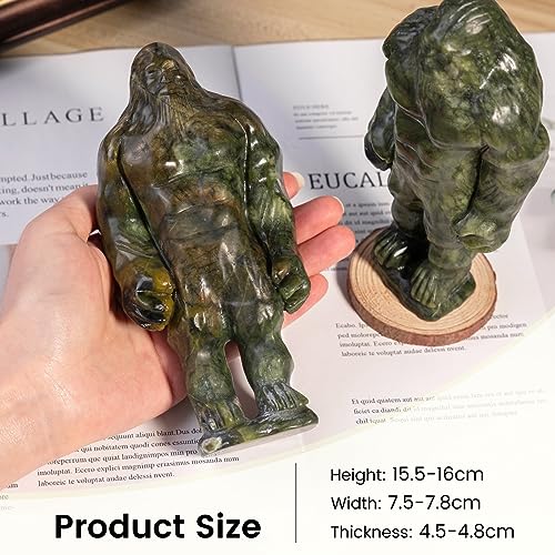 Estatua decorativa de jade verde tallada en forma de gorila miniatura 2