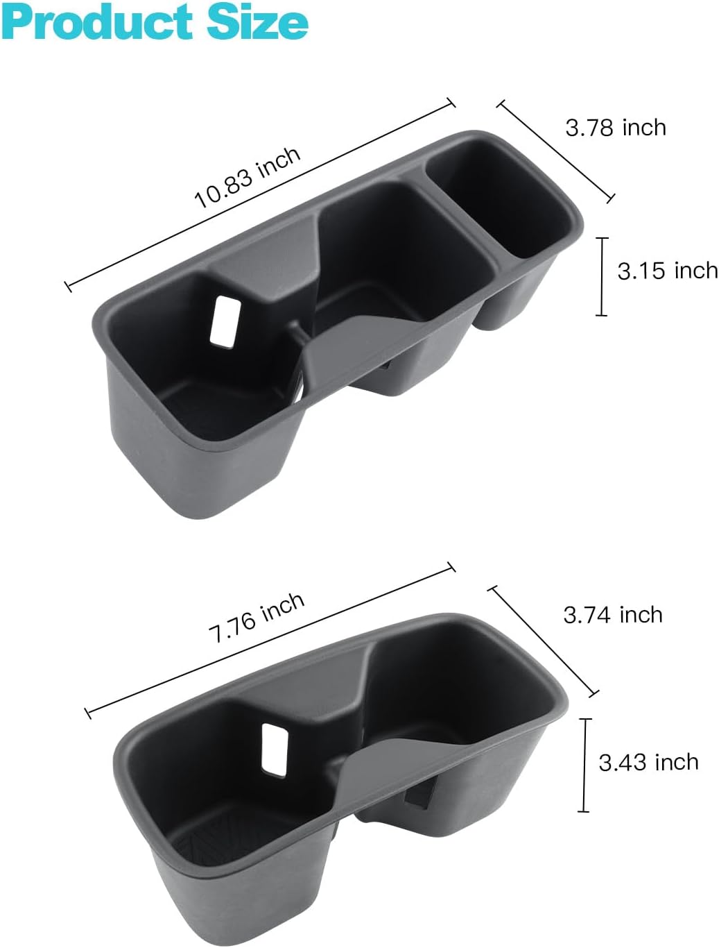 CDEFG 2Pcs for 2025 2026 Kia Telluride Center Console Organizer Trays, for 2025 2026 Telluride Kia Accessories Middle Console Organizer Storage Box