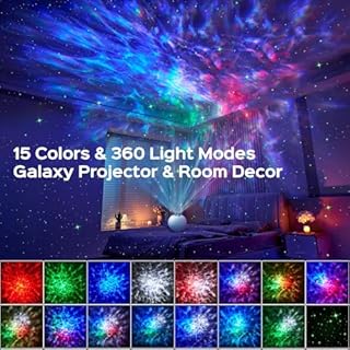 One Fire Proiettore Stelle Soffitto,15 Colori 360 Luci Luce Notturna Bambini,15 Rumore Bianco+5.3HiFi Bluetooth Idee Regalo Ragazza Proiettore Soffitto Luci LED Camera da Letto,Sunset Lamp Arredo Casa