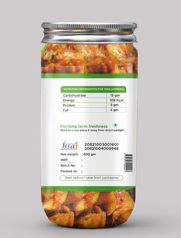 Miniatura 2 de Mother Special Mango Pickle Mango Fresco CaseroAam Ka Aachar (400G) - Receta de la madre  Pepinillo orgánico del norte de la India  Pepinillo de