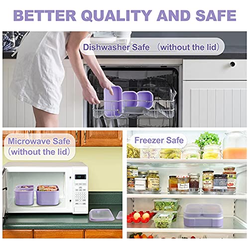 Genteen Bento Box For Kids, Kids Lunch Box With 3 Removable Compartments, Toddler Lunch Box For Daycare, School, Ideal Portion Size For Ages 3 To 7 Bpa-Free Dishwasher Safe-Green - Purple #TOP7