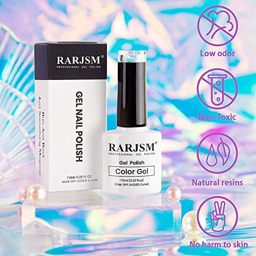 Rarjsm Glitter Gel Nail Polish, Pearl Nail Polish Royal Blue Gel Polish, Shiny Transparent Nail Gel Polish, Soak Off Uv Led Lamp Need Gel Nail Art Manicure 1 Pcs 7.5Ml #TOP4