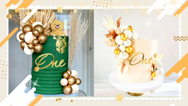 JeVenis Decorazione Torta Champagne Oro | Set Con Ventagli, Topper E Palline | Boho Per Matrimonio E Compleanno