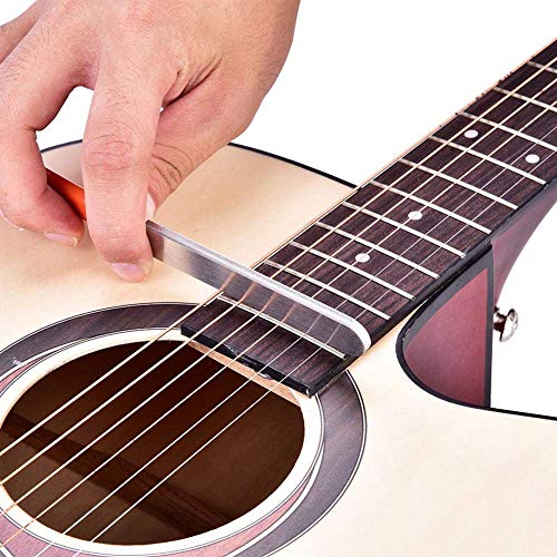 Bnineteenteam Zestaw pilników gitarowych, pilnik do gitary ze stali nierdzewnej, zestaw ochraniaczy na podstrunnicę, narzędzia naprawcze, akcesorium, 1 narzędzie szlifierskie i 2 uszczelki, akcesoria do instrumentów muzycznych