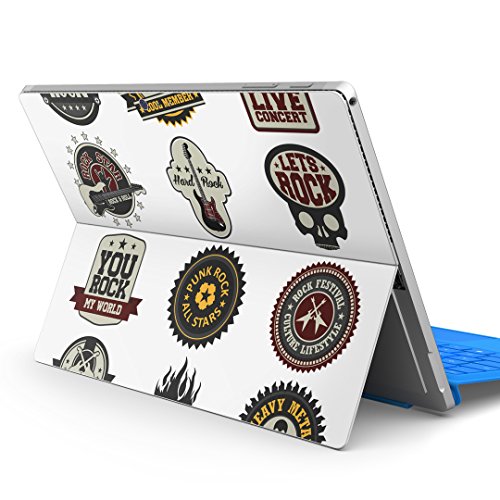 igsticker Surface pro7 (2019) pro6 pro2017 pro4 専用 スキンシール サーフェス ノートブック ノートパソコン カバー ケース フィルム ステッカー アクセサリー 保護 010166 音楽 ギター 英語
