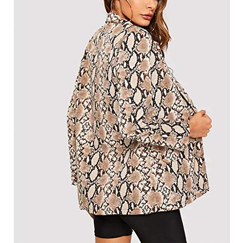 Women's Casual Lapel Collar Snake Skin Print Blazer Jacket Coat Open Front Long Sleeve Outwear Tops3