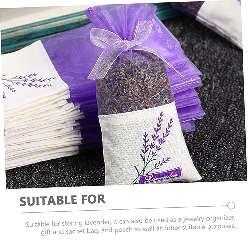 50 bolsas de algodón para sachet de lavanda color púrpura miniatura 7