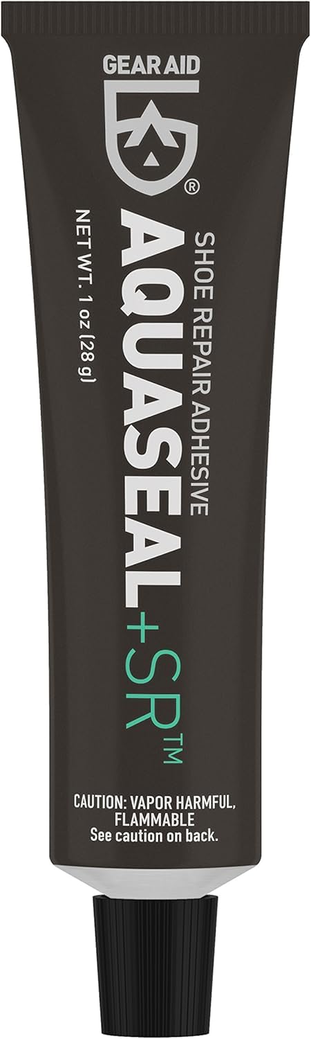 GEAR AID Aquaseal SR Shoe Repair Adhesive for Fixing Holes in Hiking, Work, Boots, Rainboots, Shoes, Soles and Rebuild Heels, Clear, 2 Pack