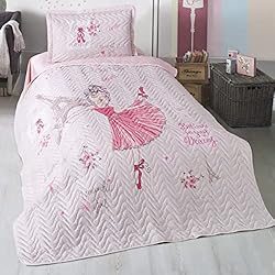 Zara Home Colcha Infantil Sibiles - Colcha Bouti Niñas Eiffel 100% Algodón Turco Ranforce Cama 90 y 105 Dancing Girl (180x240 cm)