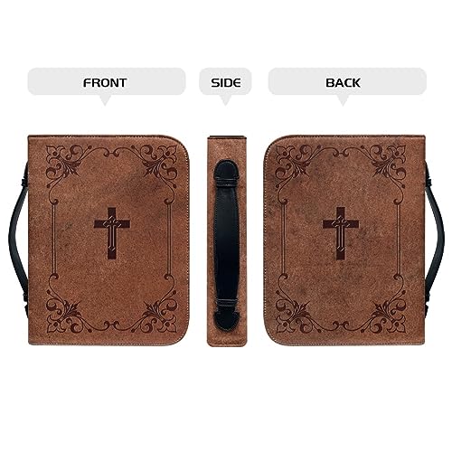 Leather Bible Covers for Women Large Size XL Flowers Study Bible Case Carrying Organizer Church Bag Tote with Handle4