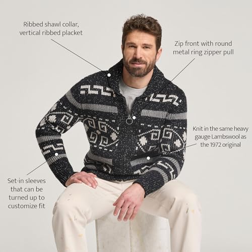 Image of Pendleton Men's The Original Westerley Wool Cable Knit Zip Cardigan Sweater