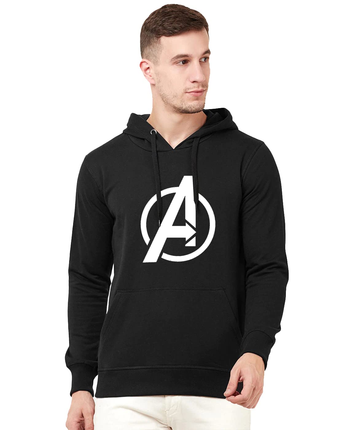 KENOXUS Printed Hoddie | Full Seleve Sweartshirt for Men's / Boy's ( AV ) Black