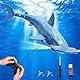 OBEST Fernbedienung Hai Spielzeug, 2.4GHz RC Hai Boot, Unterwasser Spielzeug mit Tauchfunktion, Dual Batterien, mit LED-Lichtern, Jungen und Mädchen