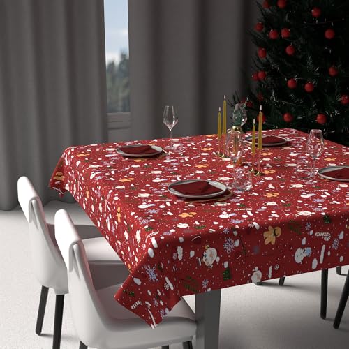 Soleil d'ocre, Nappe Festive imprimée Anti-tâches carrée 180x180 Candy