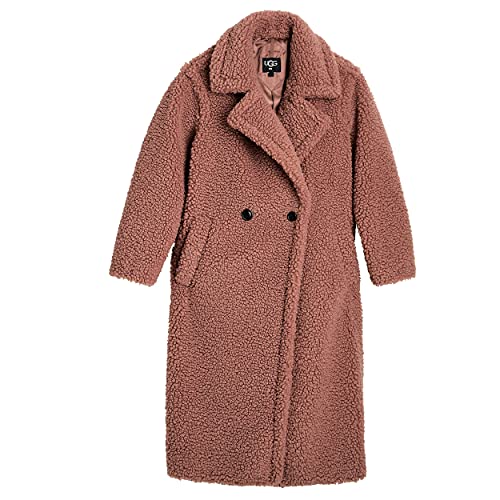 Ugg Womens Gertrude Long Teddy Coat, Firewood, X-Small Us #TOP3