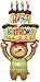 Produktbild Burton & Burton 7738536 Folienballon in Form eines Teddybärs und Kuchen, 152,4 cm