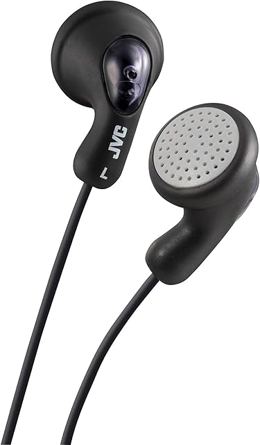JVC Gumy In-Ear Wired Headphones Earphones Compatible with iPod, iPhone, Samsung - Black