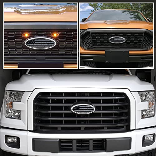 Car Emblem For Ford, 9Inch Front Grill Decal Tailgate Emblem Oval 9X3.5Inch Badge Replacement For F-150 2004-2014 F-250/F-350 2005-2007 Explorer 2011-2016 Edge 2011-2014 Expedition Ranger #TOP4