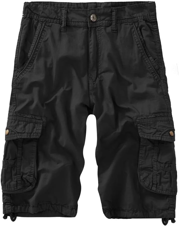 Men's Cargo Shorts Cotton Loose Work Casual Shorts No Belt