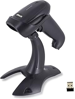 Alacrity 2D Wireless Barcode Scanner with Stand,1D 2D QR Digital/Screen Codes Supported,Handsfree Barcode Reader for Computer/Laptop/Windows/Mac,9200DAS