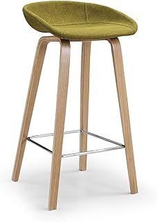 MLX Nordic Bar Chair, Modern Home Style Leisure Home High Bar Bar Stool Bar Recepción del Hotel Simple Bar Chair, Verde, Blanco (Color : Verde)
