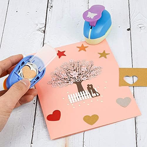 RoxNvm Paper Punch Set, 3PCS Craft Punch Shapes, DIY Mini Hole Puncher, Fashion Cute Craft Paper Punch for Scrapbook Paper Card Making, Hole Punch For Paper Crafts, Cards, Hobby Craft, Photo Album