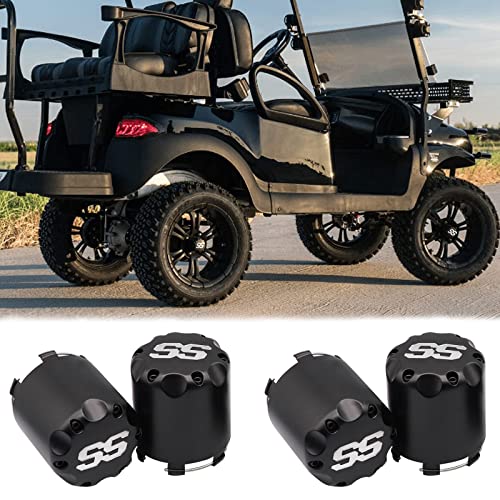 Golf Cart Itp Ss Wheel Center Hub Cap 8,10,12 Inch Push In Style Black Ss Center Caps For Club Car Ezgo Yamaha Golf Cart Wheel-4 Packs (Height 3.21" / Outer Diameter 2.75") #TOP5