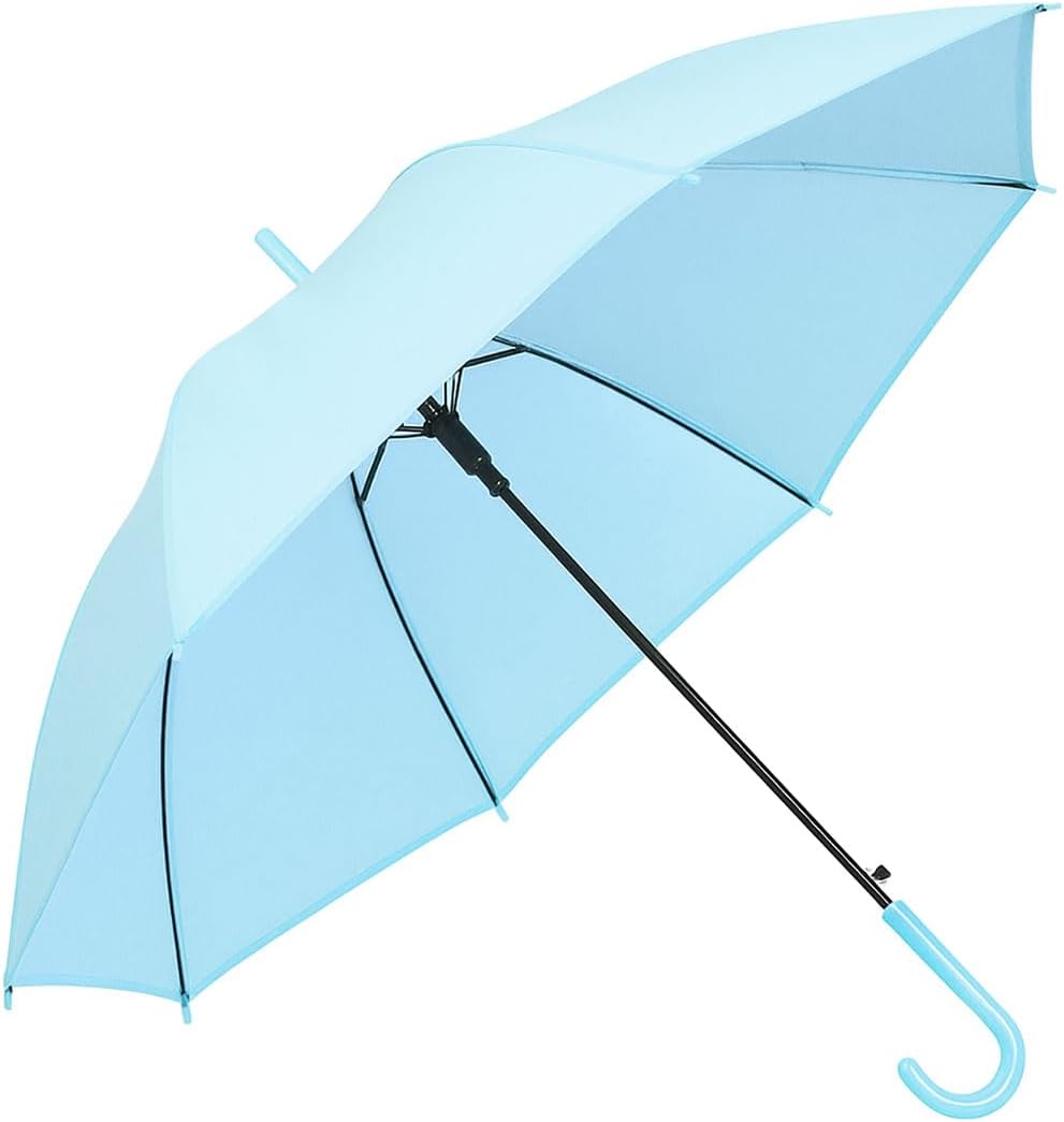TopTie White Stick Umbrella Lightweight Umbrella with J-Handle DIA 35.4 Inches Ideal for All Ages