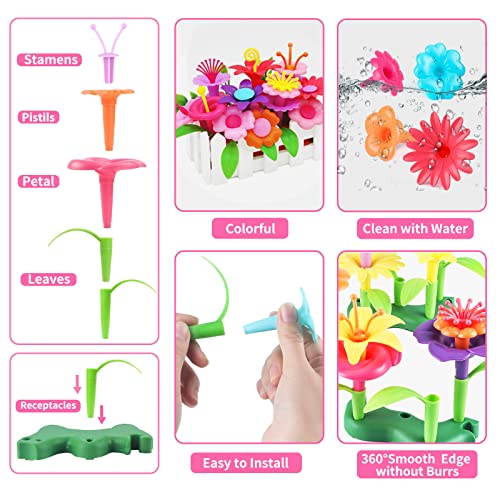 Cenove Toddler Toys For 3 4 5 6 7 Year Old Girls And Boys,Flower Garden Building Toy With Carry Box, Stem Toys For Preschool Children Educational Activity(130 Pcs) #TOP2