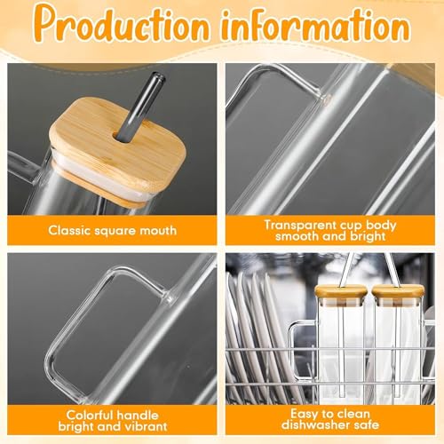 Image of Glass Tumbler with Straw | 300ml Water Sipper with Bamboo Lid | Reusable & Stylish Mug for Juice, Coffee, Milk, Travel & Office (Assorted Color)