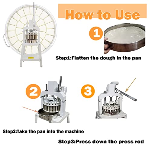 Intbuying T056520 Manual Dough Divider Cutter Machine 36Pcs Dough Dividing Cutting Machine Pastry Cutter Dough Lump Spacer Hand Press Pizza Dough Fillings Divider Stainless Steel Bakery Machine 30G-160G thumb #2