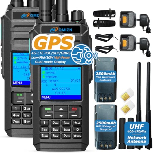 OMIZN X4 Dual Mode UHF/4G Global Walkie Talkie with SIM Card Unlimited Range PoC Two Way Radios Long Range GPS AES256 Talk Alias IP68 Repeater 10W 2 Set
