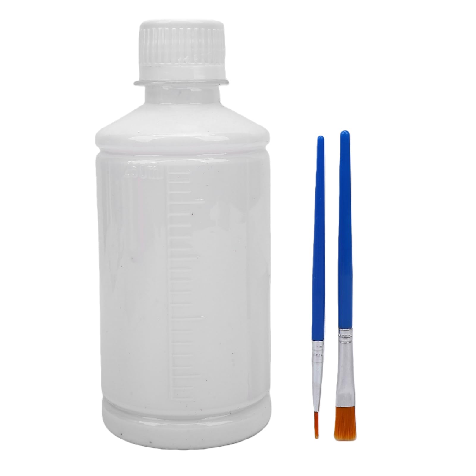 Tnfeeon Cera de Cerámica Blanca para Esmalte de Arcilla con 2 Cepillos para Cocción en Horno, Suministros para Artistas, Resistente a la Cera Cerámica, 250ml