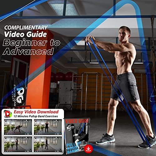 Physix Pull Up Assistance Bands, Best Resistance Bands Set for Pullup Assist, Muscle Toning, Stretching, Workout Bands for Legs Glutes HIIT Physical Therapy Pilates Yoga