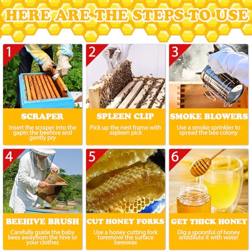 23 PCS Bee Keeping Starter Kit - Beekeeping Supplies, Honey Bee Hive Tools Bee Smoker Kit, Bee Keeper Supplies All with Jacket for Beginners and Professionals - Image 8