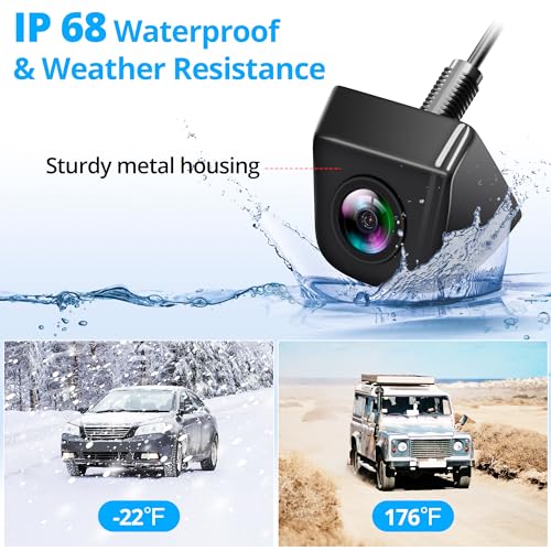 Backup/Front/Side View Camera, AHD 720P Waterproof Clear Night Vision Rear View Camera with Metal Shell, Adjustable 140° Wide Angel Reverse Back up Camera for Universal Cars, SUV, Trucks, RV and More - Image 4