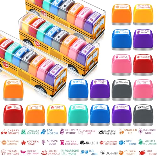 Feifeiya 24 Pcs Teacher Stamps for Classroom with...