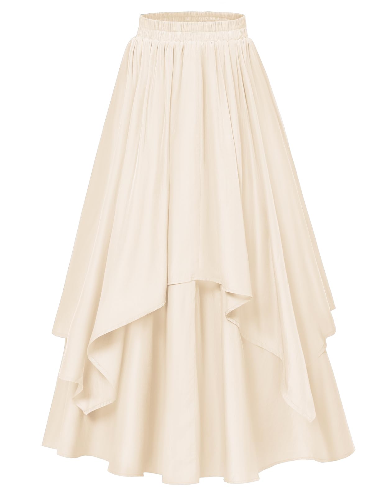 SCARLET DARKNESS Damen Mittelalter Rock Lang Elastische Taille Unregelmäßiger Saum Renaissance Maxirock